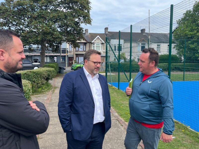 Chris chatting with the Tennis Wales team.