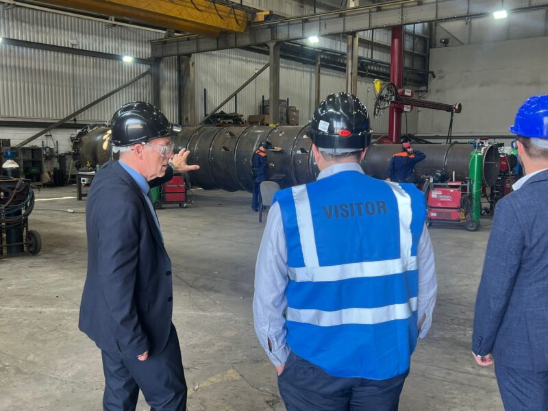 Inspecting vessels in production at LTi Vessco