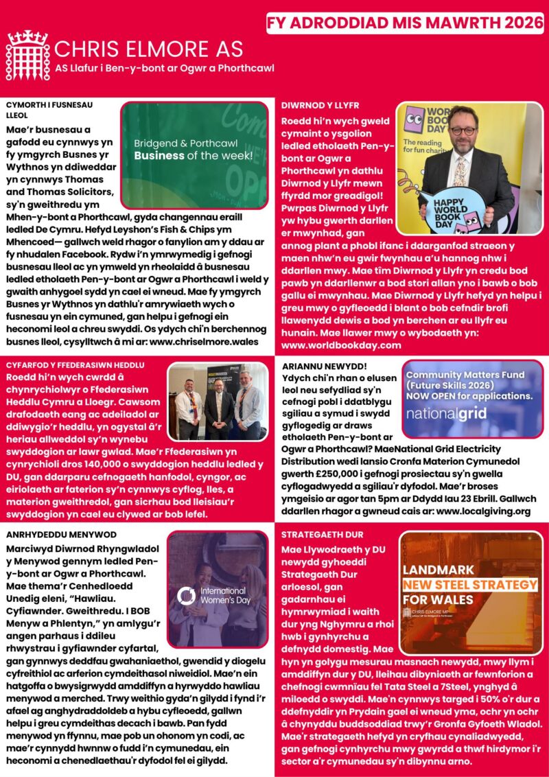 March Report Page 2 (Welsh)