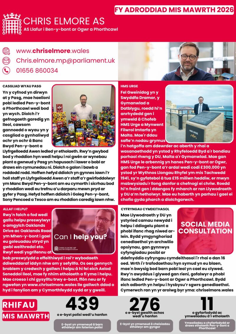 March Report Page 1 (Welsh)