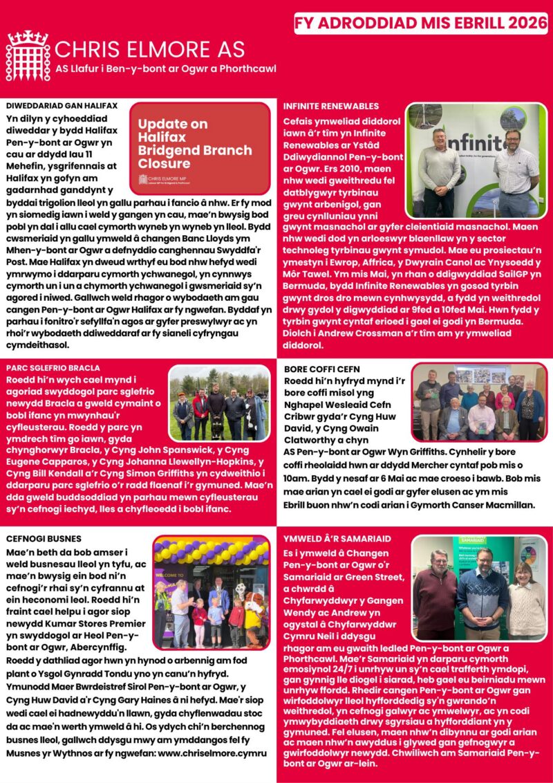 April Report Page 2 (Welsh)