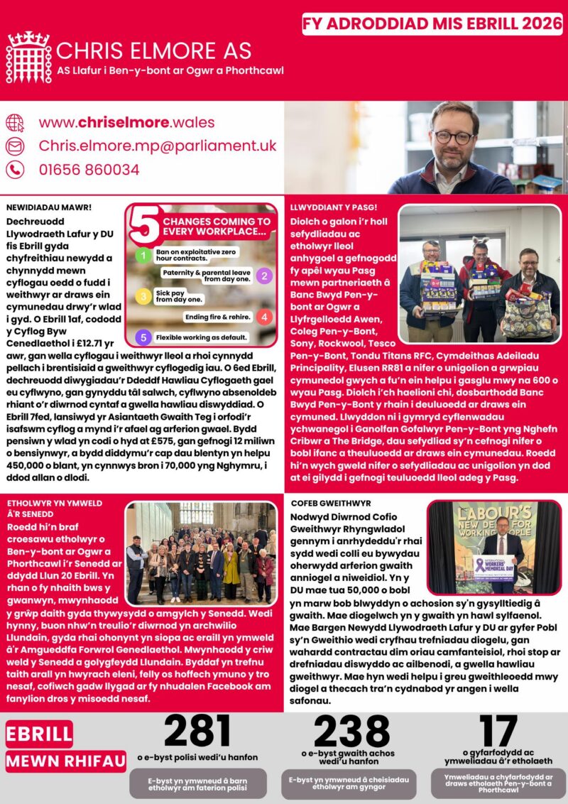 April Report Page 1 (Welsh)