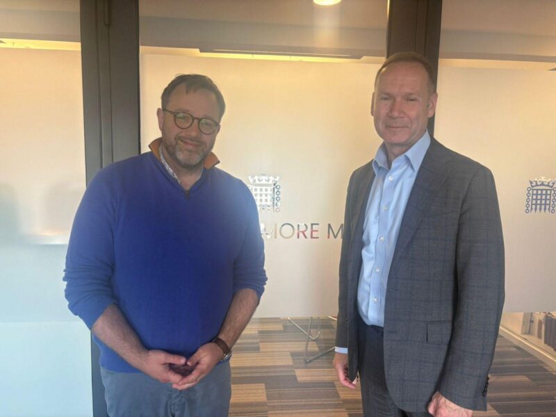 Chris Elmore with Welsh Water Chief Exec, Roch Cheroux  