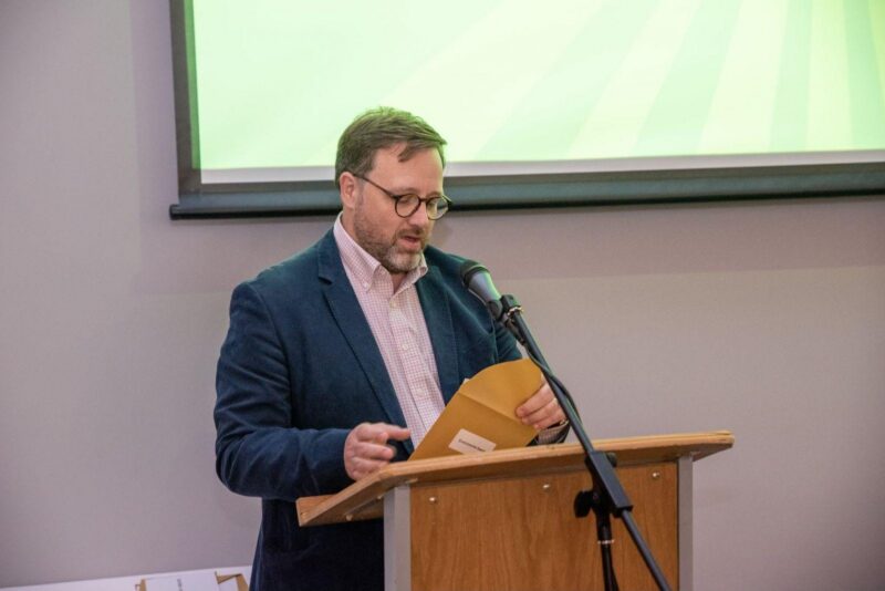 Chris Elmore MP announcing the winner of the Environmental Award