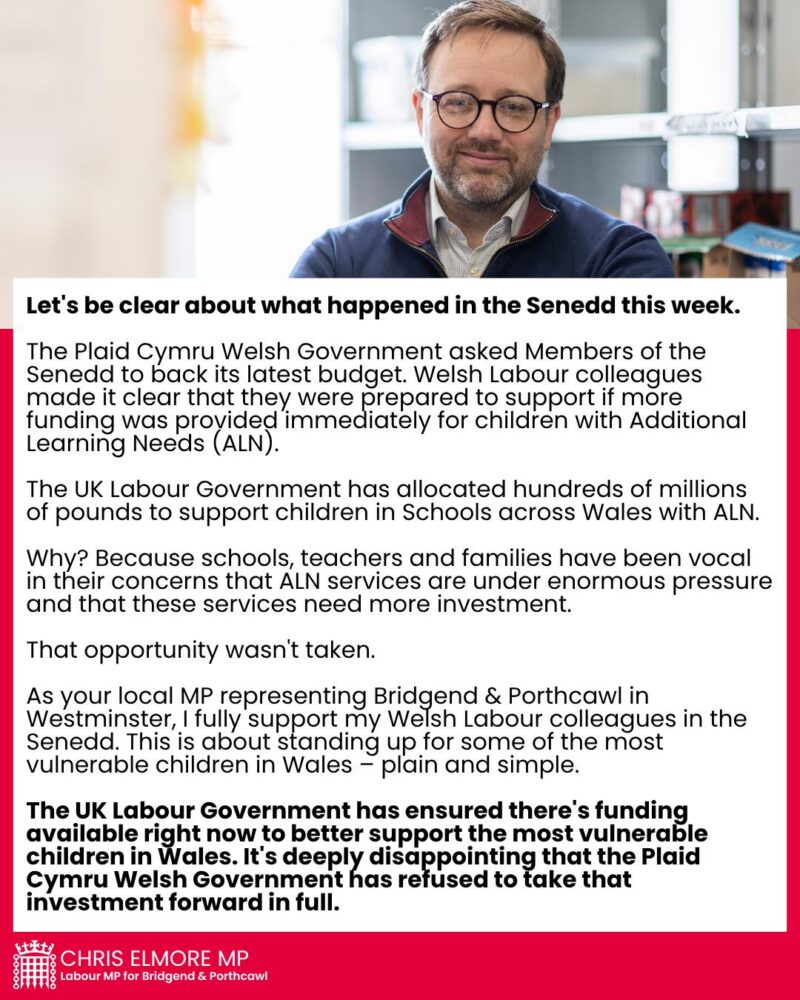 Chris Elmore MP backs Welsh Labour