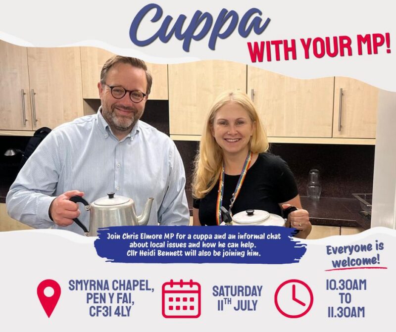 Cuppa with your MP this Saturday!