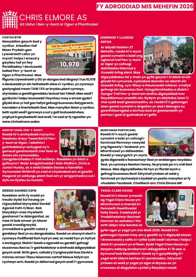 June Report Page 2 (Welsh)