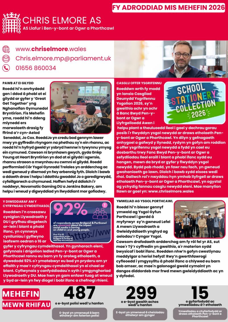 June Report Page 1 (Welsh)