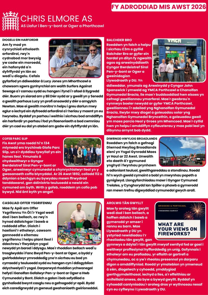 August Report Page 2 (Welsh)