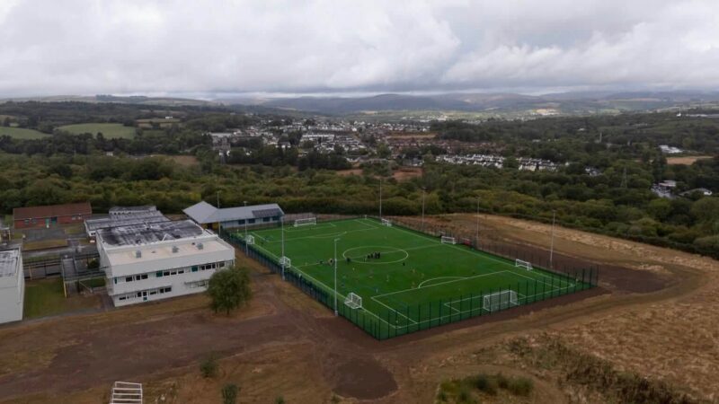 A view of the new pitch from above